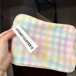 Stoney Clover Pastel rainbow gingham large Pouch